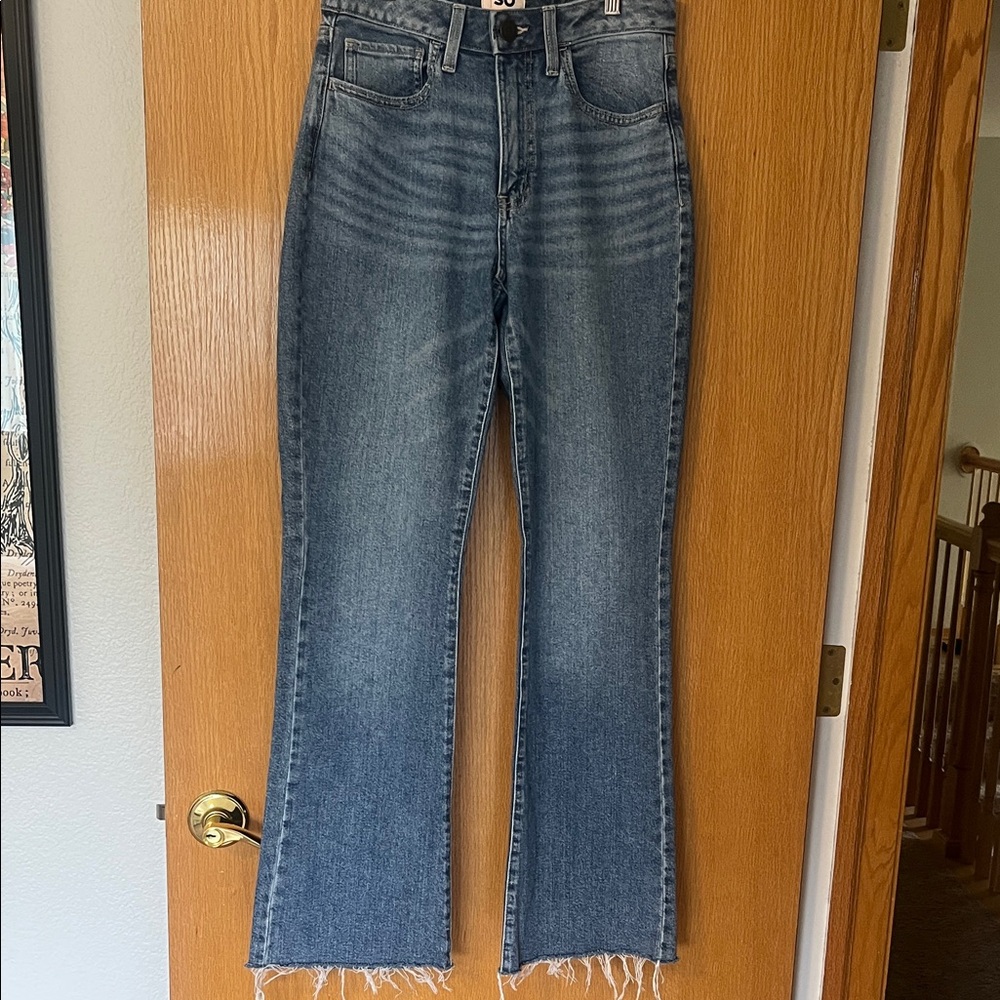 SO Classic Blue Flare Jeans with Frayed Hem